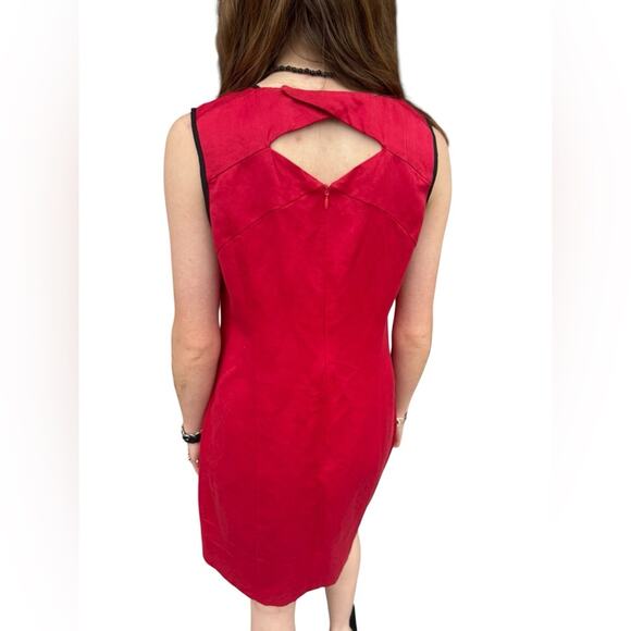 Paul Smith PAUL Red Sleeveless Sheath Dress Cutout Back UK Designer - Picture 6 of 7